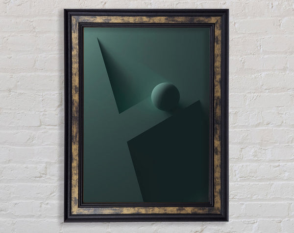 Dark Green Ball Framed Print