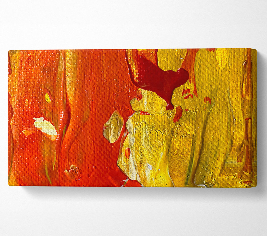  A Canvas Print of Golden Orange Abstract Canvas Art