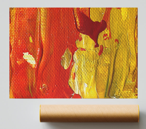 Golden Orange Abstract Print