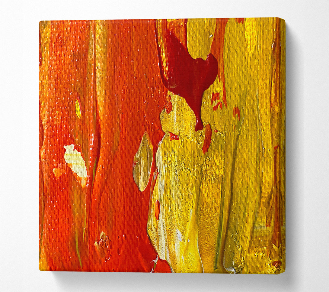  A Canvas Print of Golden Orange Abstract Canvas Art