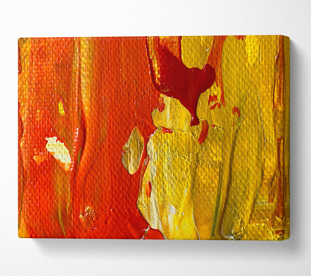  A Canvas Print of Golden Orange Abstract Canvas Art