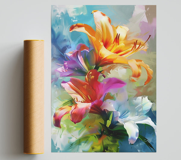Orange Lily Bloom Print
