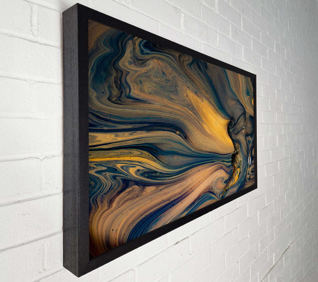  A Canvas Print of Azure Swirls Of Gold Canvas Print