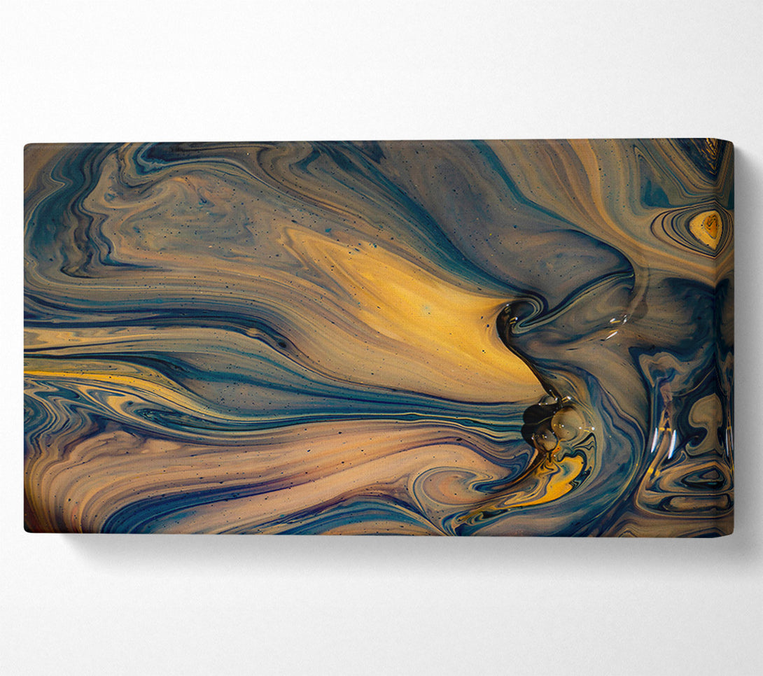  A Canvas Print of Azure Swirls Of Gold Canvas Print