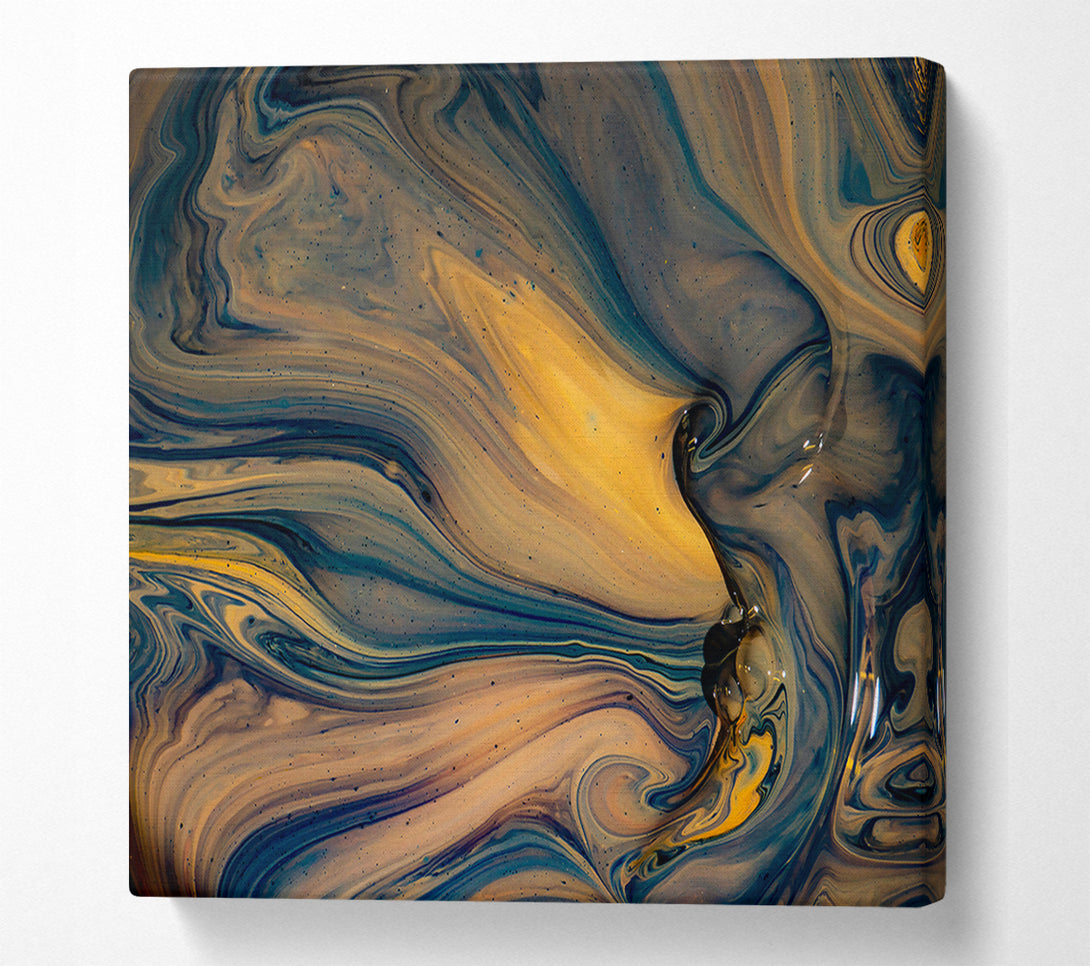  A Canvas Print of Azure Swirls Of Gold Canvas Print
