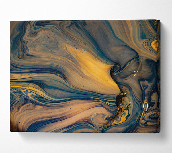  A Canvas Print of Azure Swirls Of Gold Canvas Print