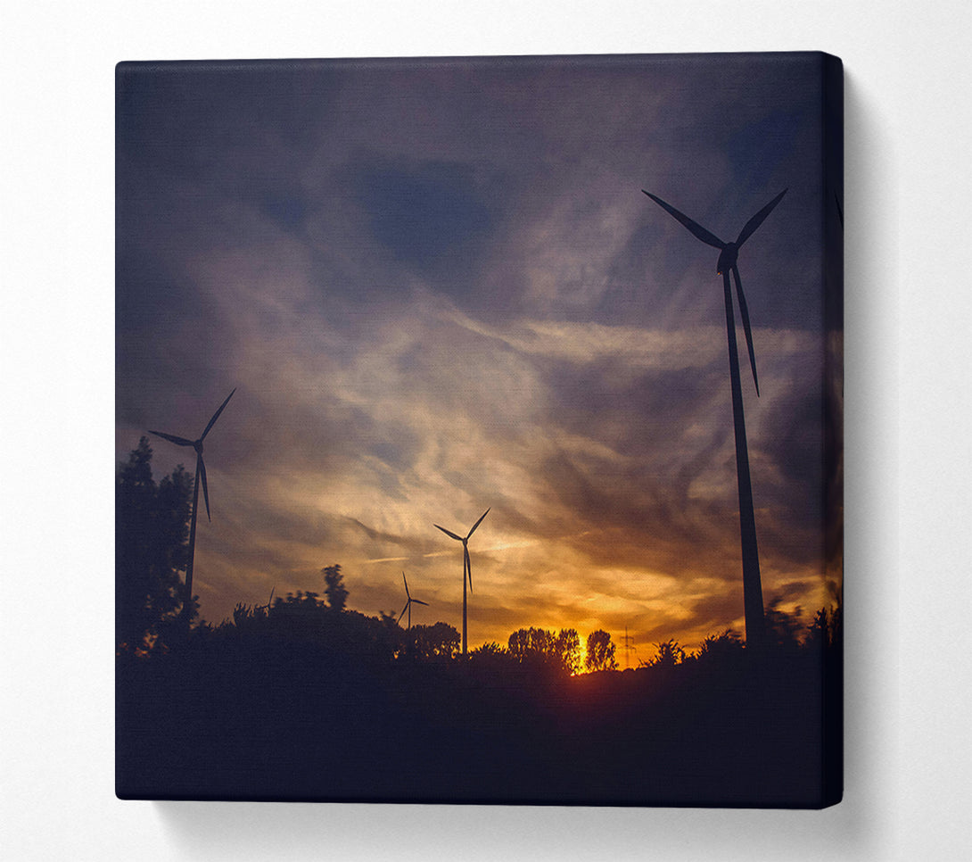  A Canvas Print of Golden Wind Farm Canvas Wall Art