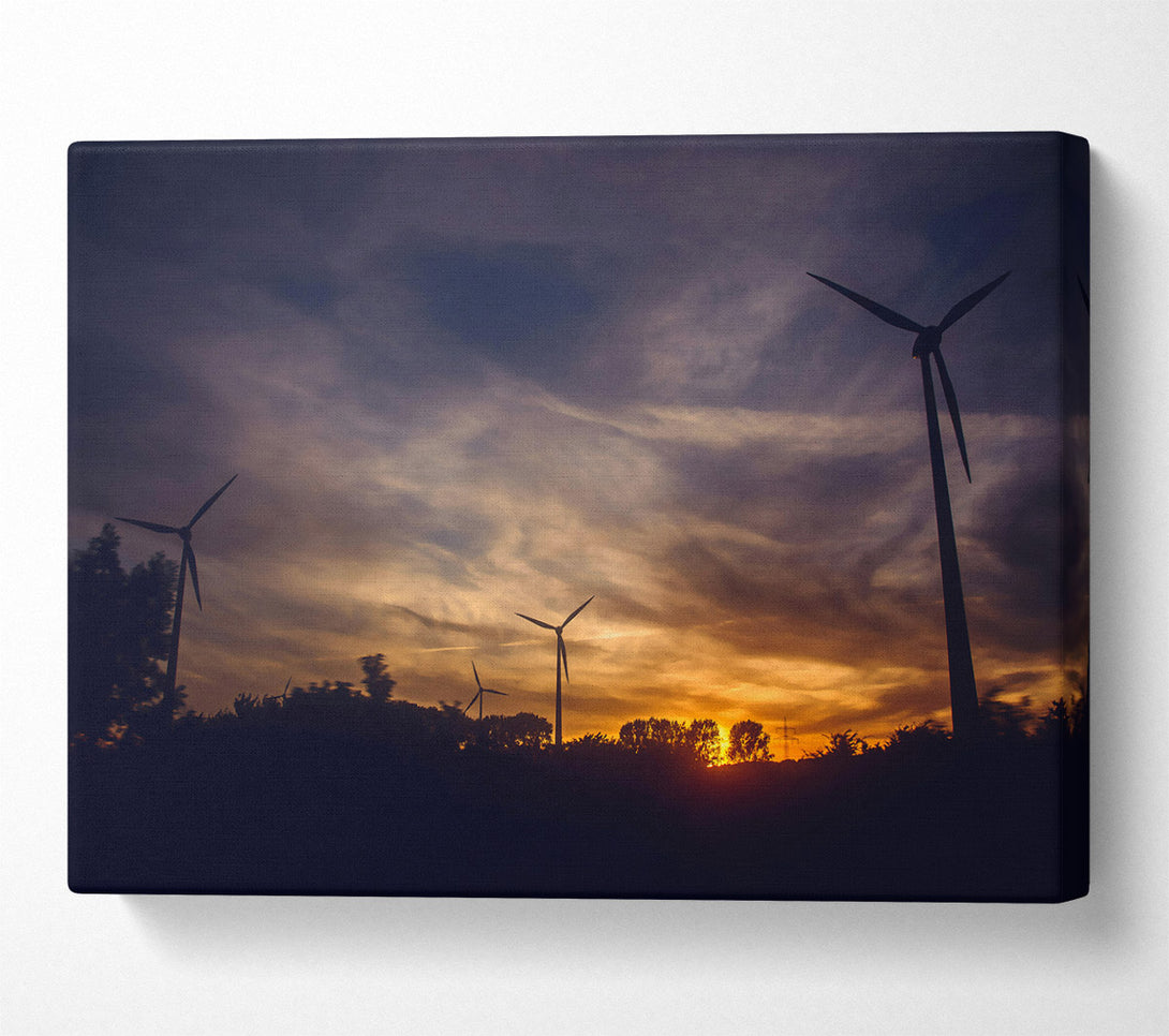  A Canvas Print of Golden Wind Farm Canvas Wall Art