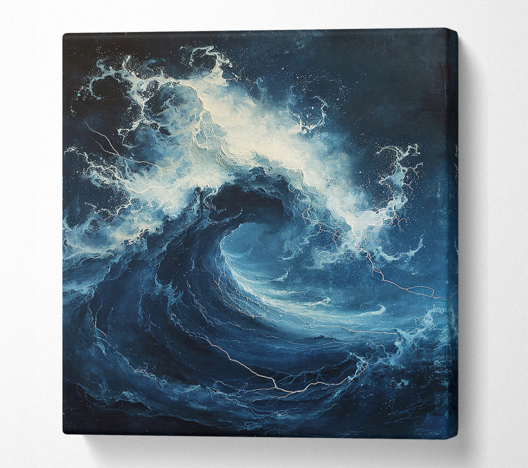  A Canvas Print of Azure Ocean Fury Canvas Wall Art
