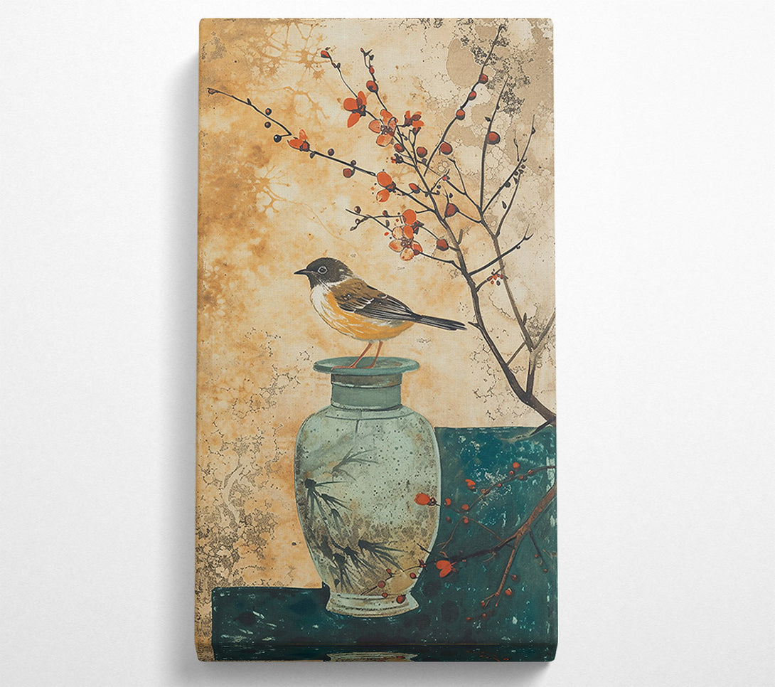  A Canvas Print of Teal Branching Bird Canvas Art