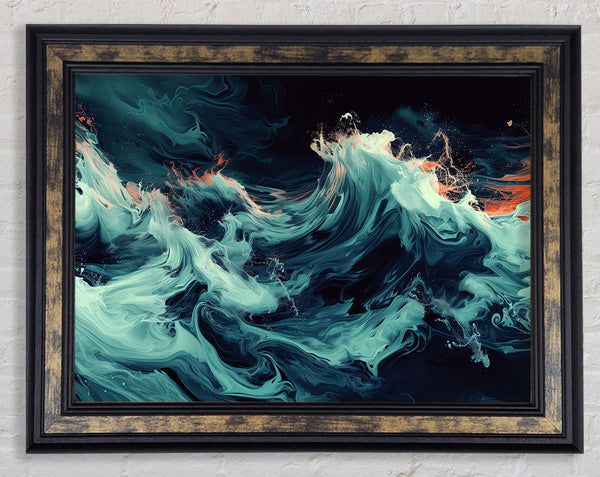 Dark Waves Framed Print