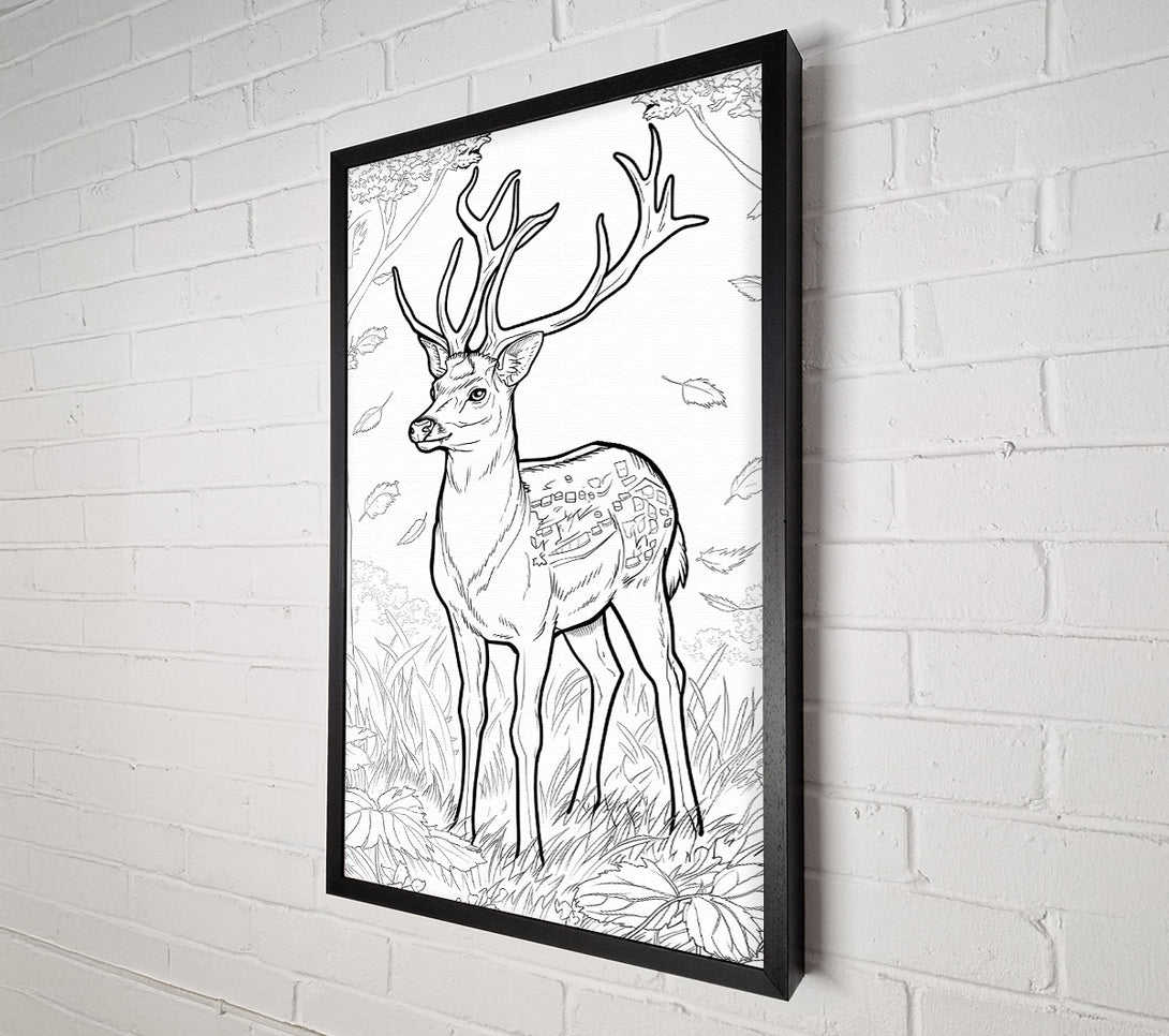  A Canvas Print of Brown Deer In The Woods Canvas Wall Art
