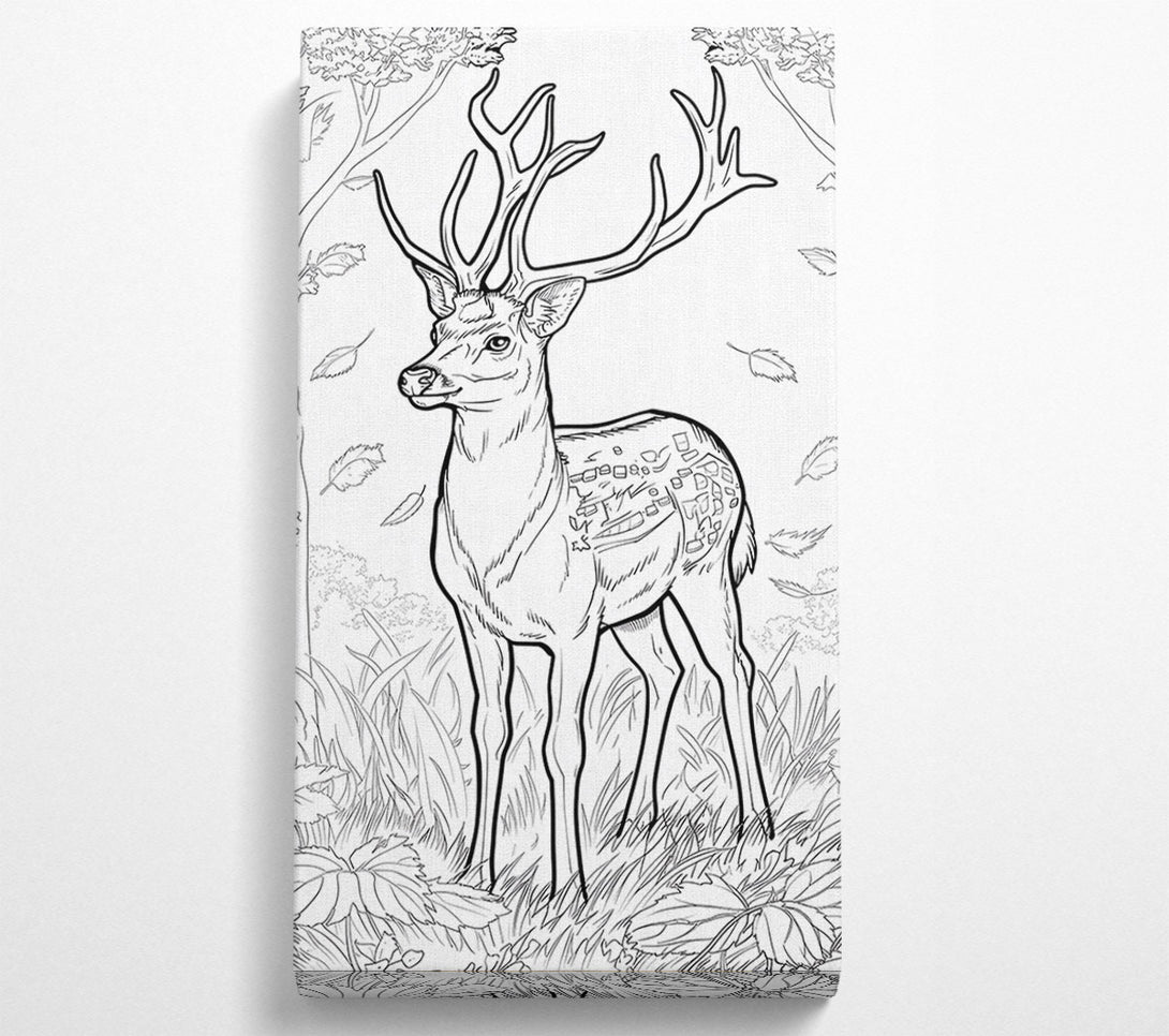  A Canvas Print of Brown Deer In The Woods Canvas Wall Art