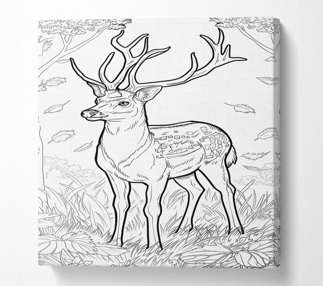  A Canvas Print of Brown Deer In The Woods Canvas Wall Art