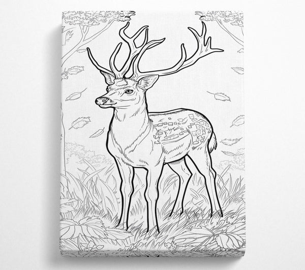  A Canvas Print of Brown Deer In The Woods Canvas Wall Art