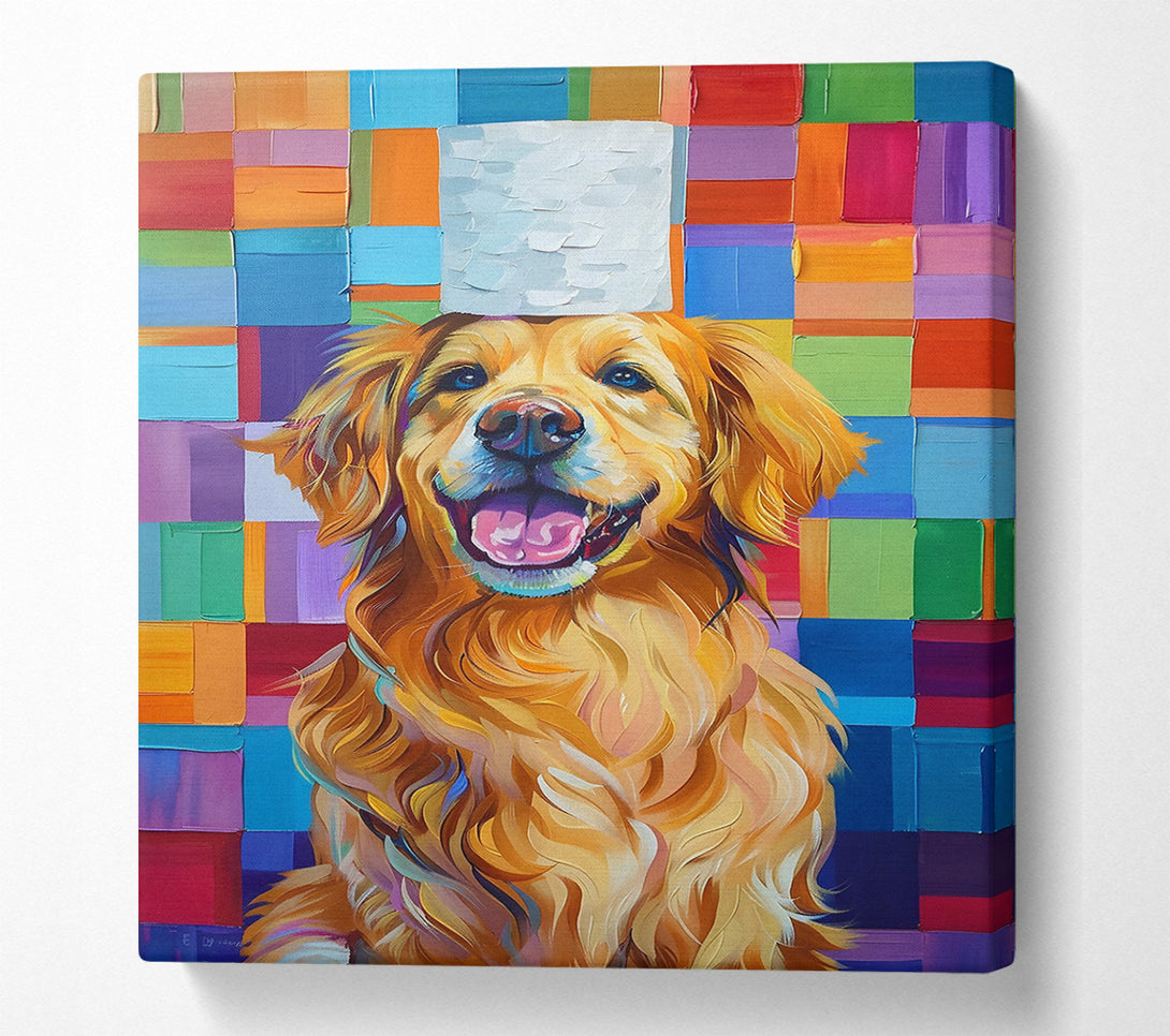  A Canvas Print of Golden Joy In Blue Canvas Art