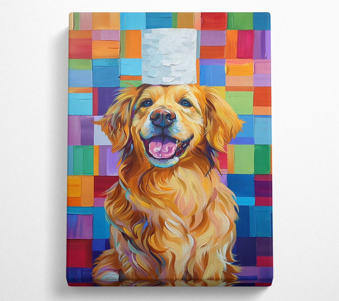  A Canvas Print of Golden Joy In Blue Canvas Art