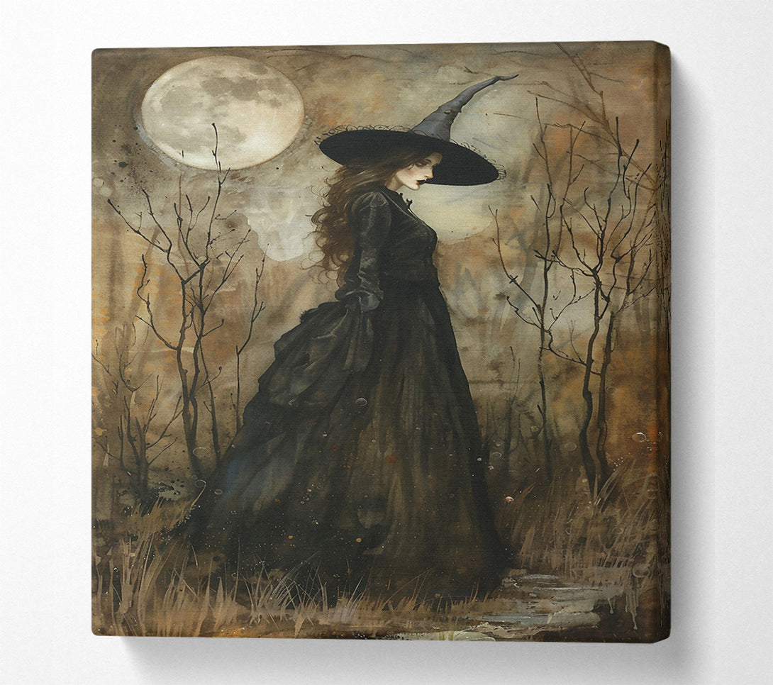  A Canvas Print of Moonlit Black Dress Canvas Art