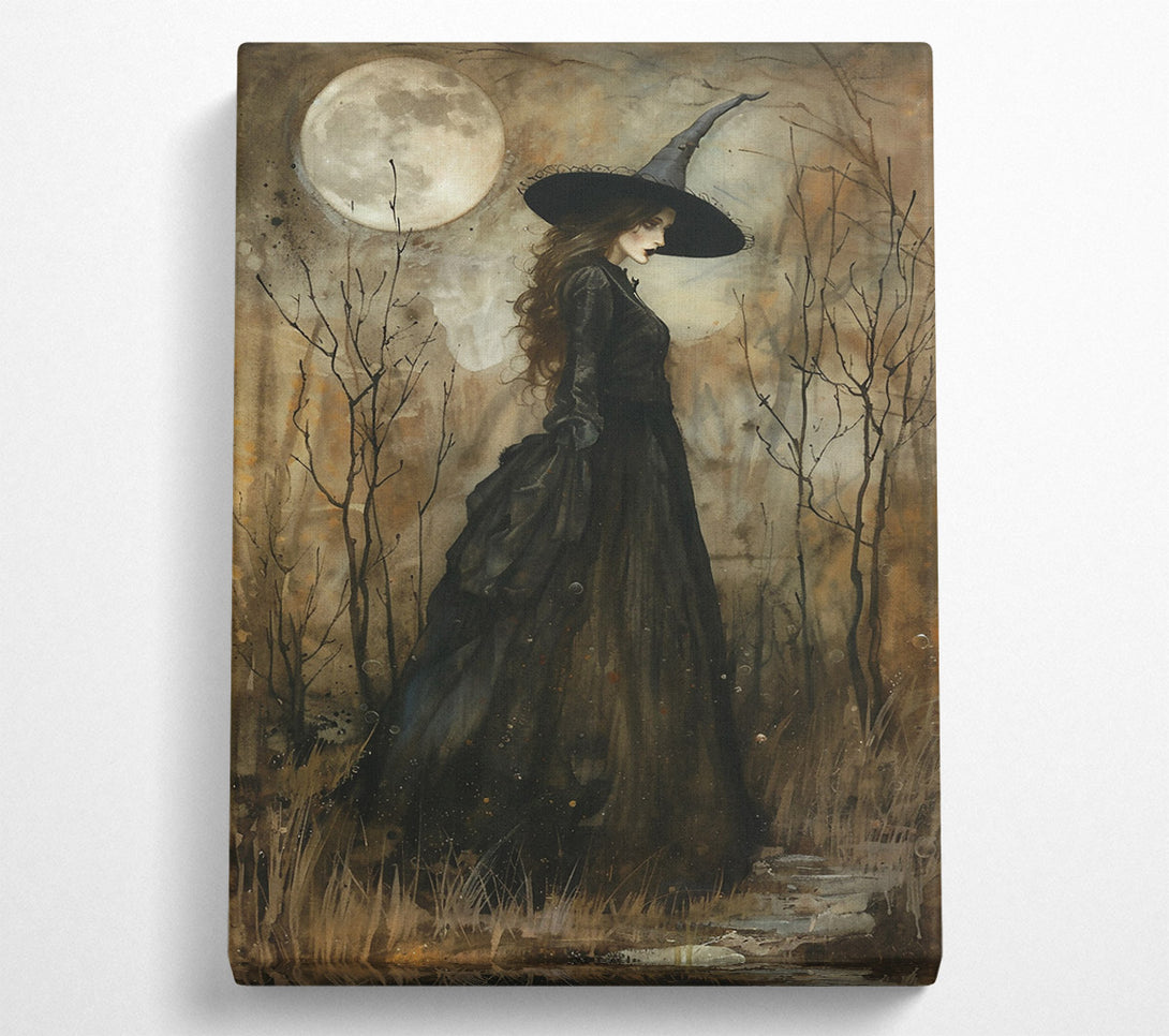  A Canvas Print of Moonlit Black Dress Canvas Art