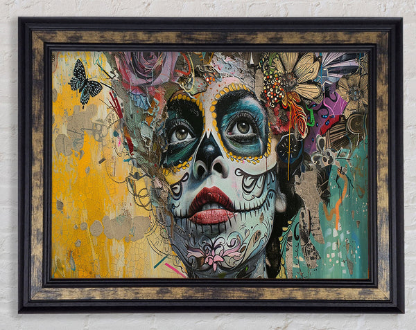 Day Of The Dead Graffiti Framed Print