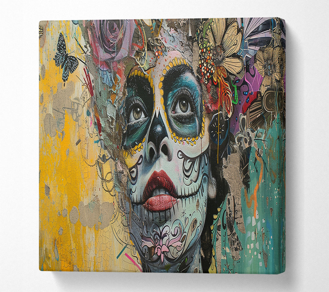  A Canvas Print of Day Of The Dead Graffiti Canvas Print