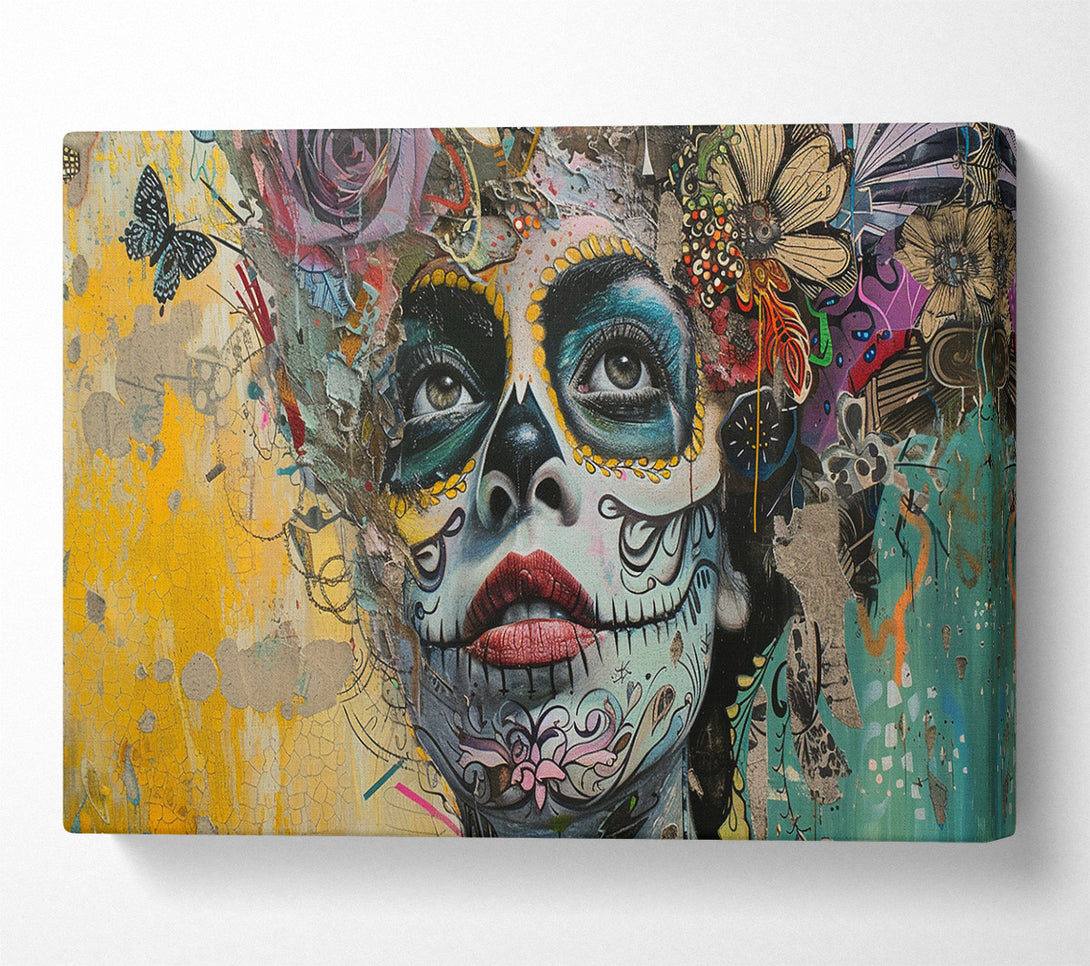  A Canvas Print of Day Of The Dead Graffiti Canvas Print