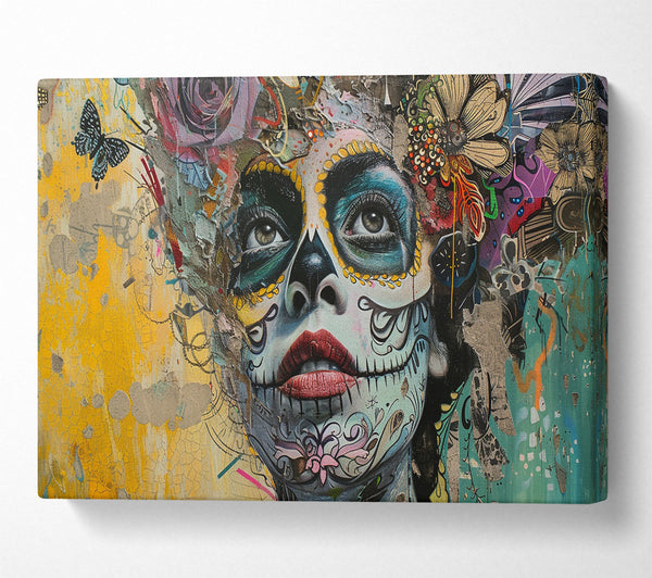  A Canvas Print of Day Of The Dead Graffiti Canvas Print