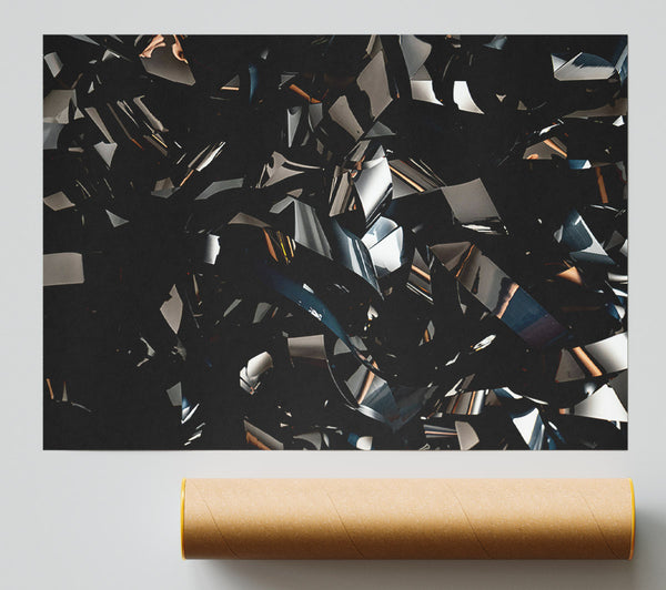 Black Reflective Tapestry Giclee Print