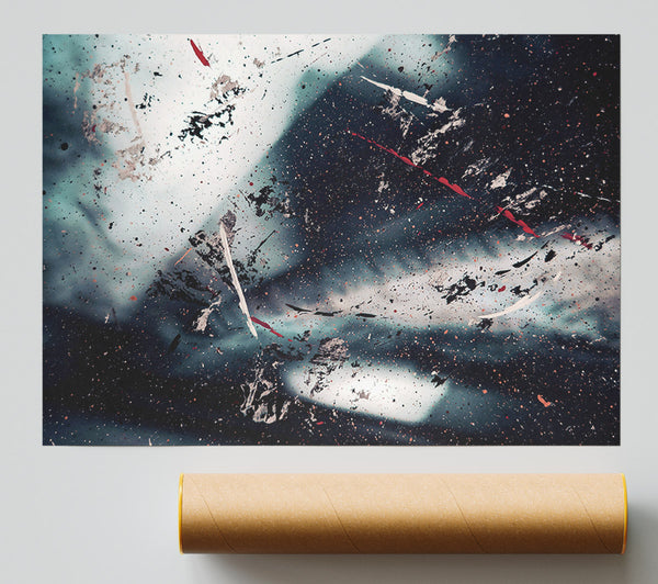 Teal Splashes Of Space Giclee Print
