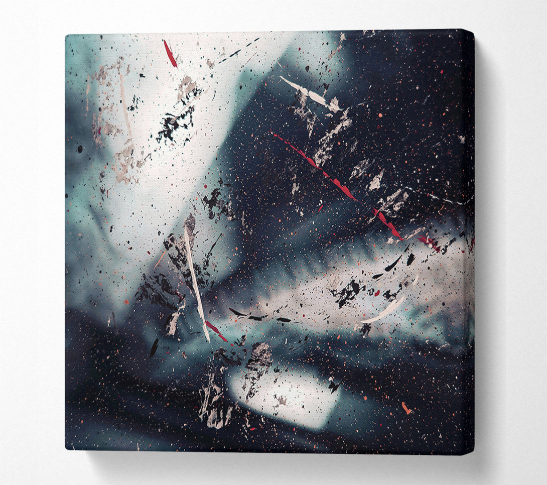  A Canvas Print of Teal Splashes Of Space Canvas Art