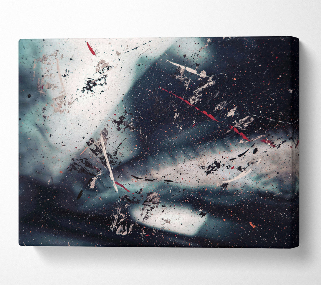  A Canvas Print of Teal Splashes Of Space Canvas Art
