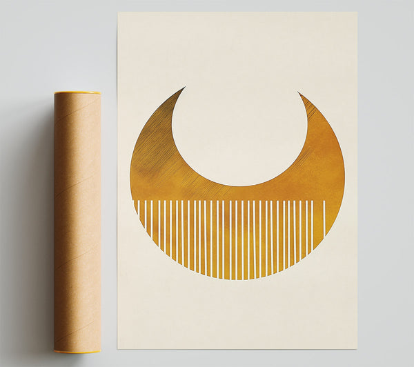 Golden Crescent Lines Giclee Print