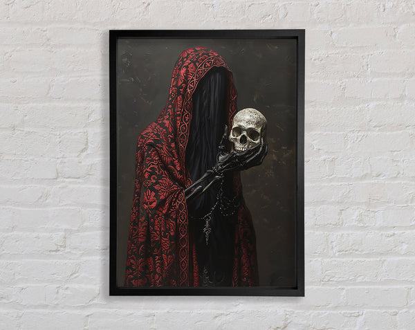 Death Holding The Skull Framed Print