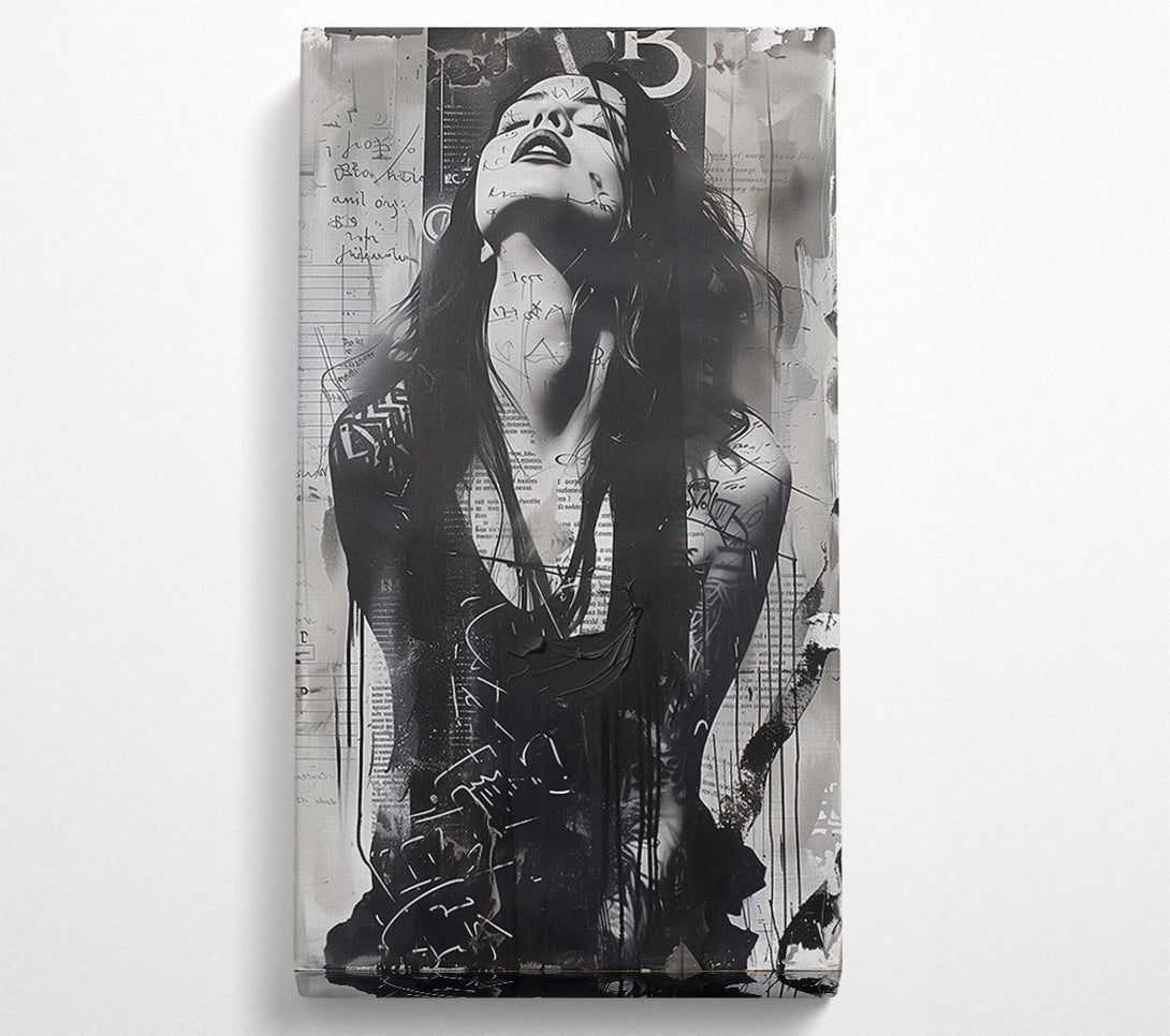  A Canvas Print of Black Ink Scribble Canvas Art