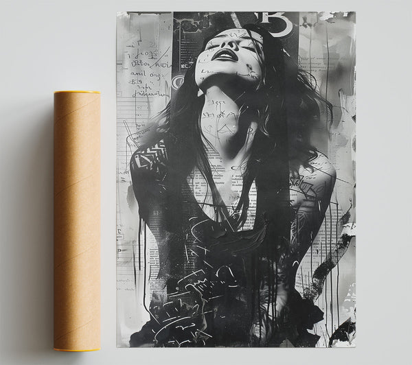Black Ink Scribble Print