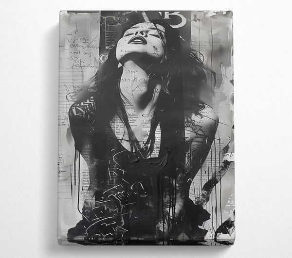  A Canvas Print of Black Ink Scribble Canvas Art