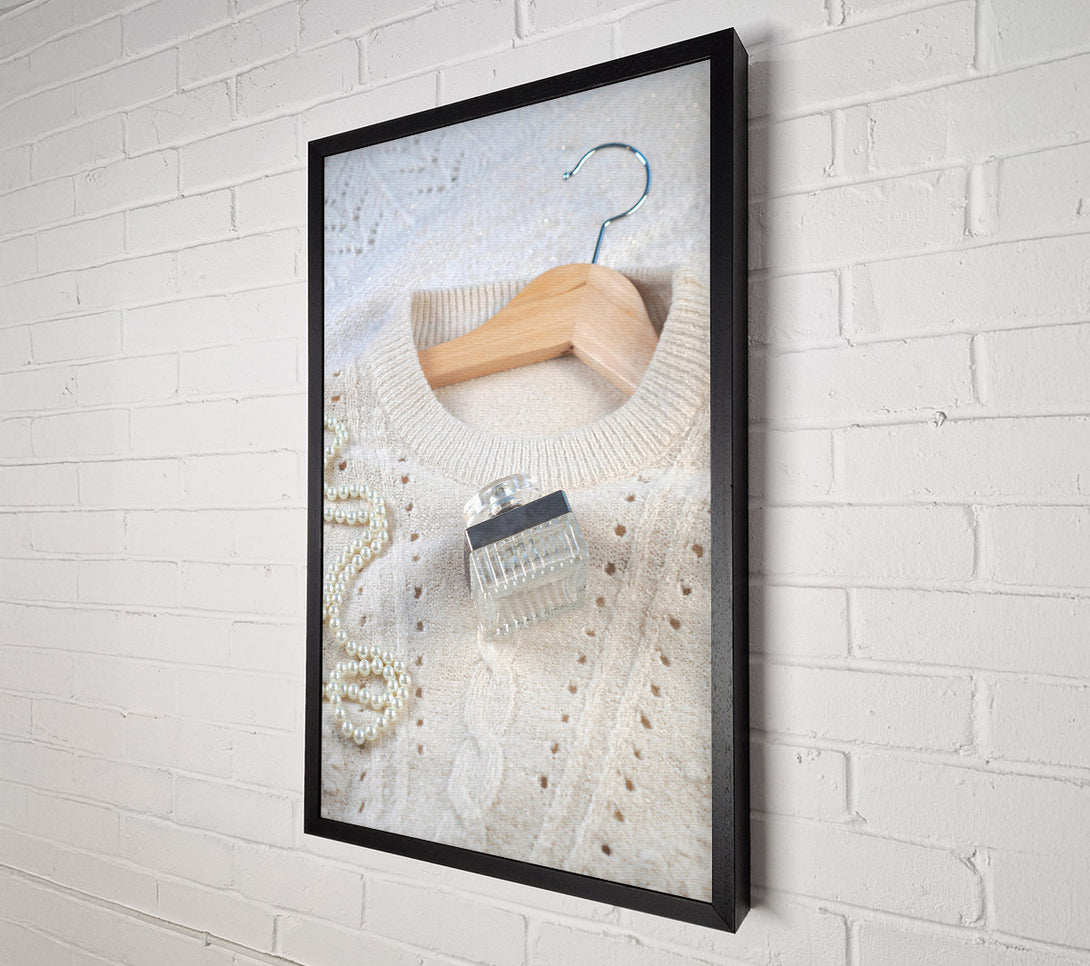  A Canvas Print of Ivory Knit And Perfume Canvas Wall Art