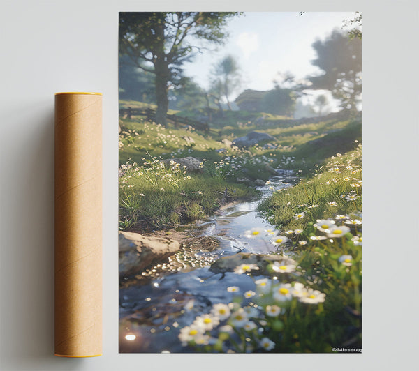 Blue Stream Meadow Print