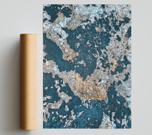Teal Stone Texture Print