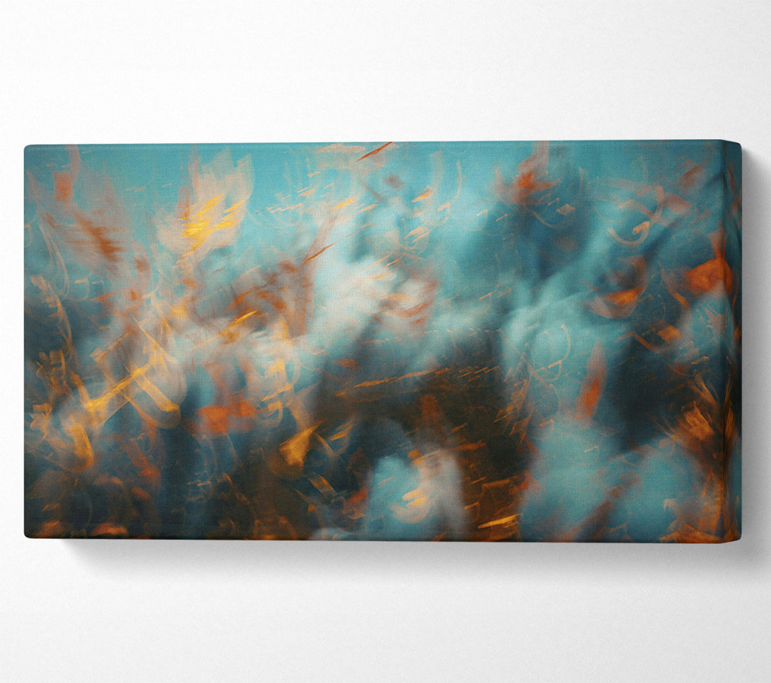  A Canvas Print of Azure And Gold Blur Canvas Print