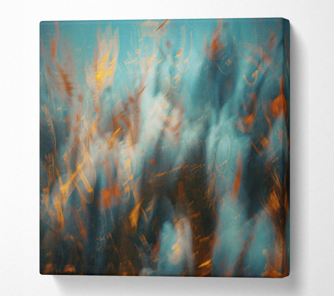  A Canvas Print of Azure And Gold Blur Canvas Print