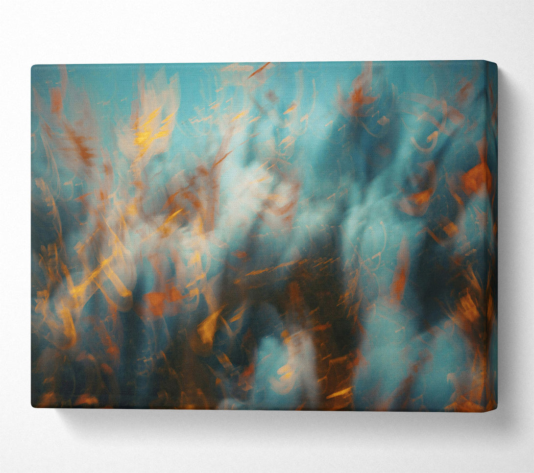  A Canvas Print of Azure And Gold Blur Canvas Print