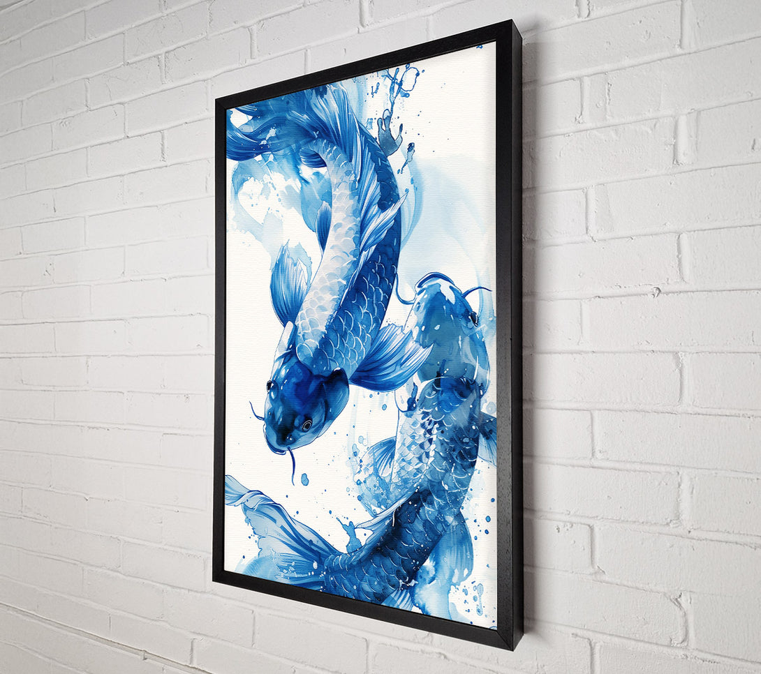  A Canvas Print of Azure Aquatic Dance Canvas Wall Art