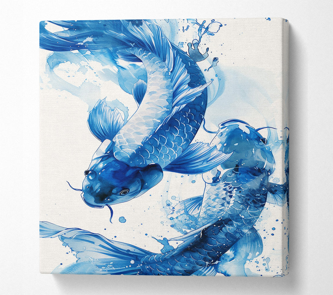  A Canvas Print of Azure Aquatic Dance Canvas Wall Art