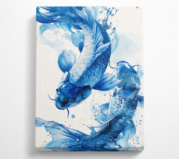  A Canvas Print of Azure Aquatic Dance Canvas Wall Art