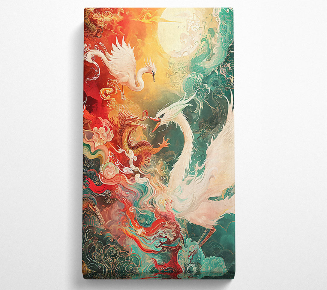  A Canvas Print of Azure Dragon'S Embrace Canvas Wall Art
