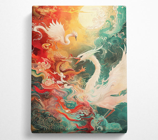 A Canvas Print of Azure Dragon'S Embrace Canvas Wall Art