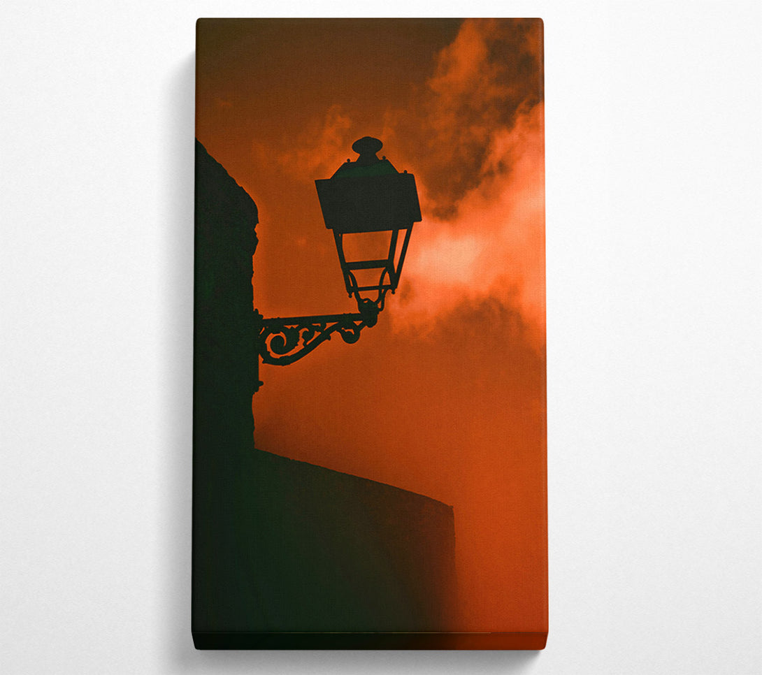  A Canvas Print of Crimson Silhouette Lamppost Canvas Wall Art