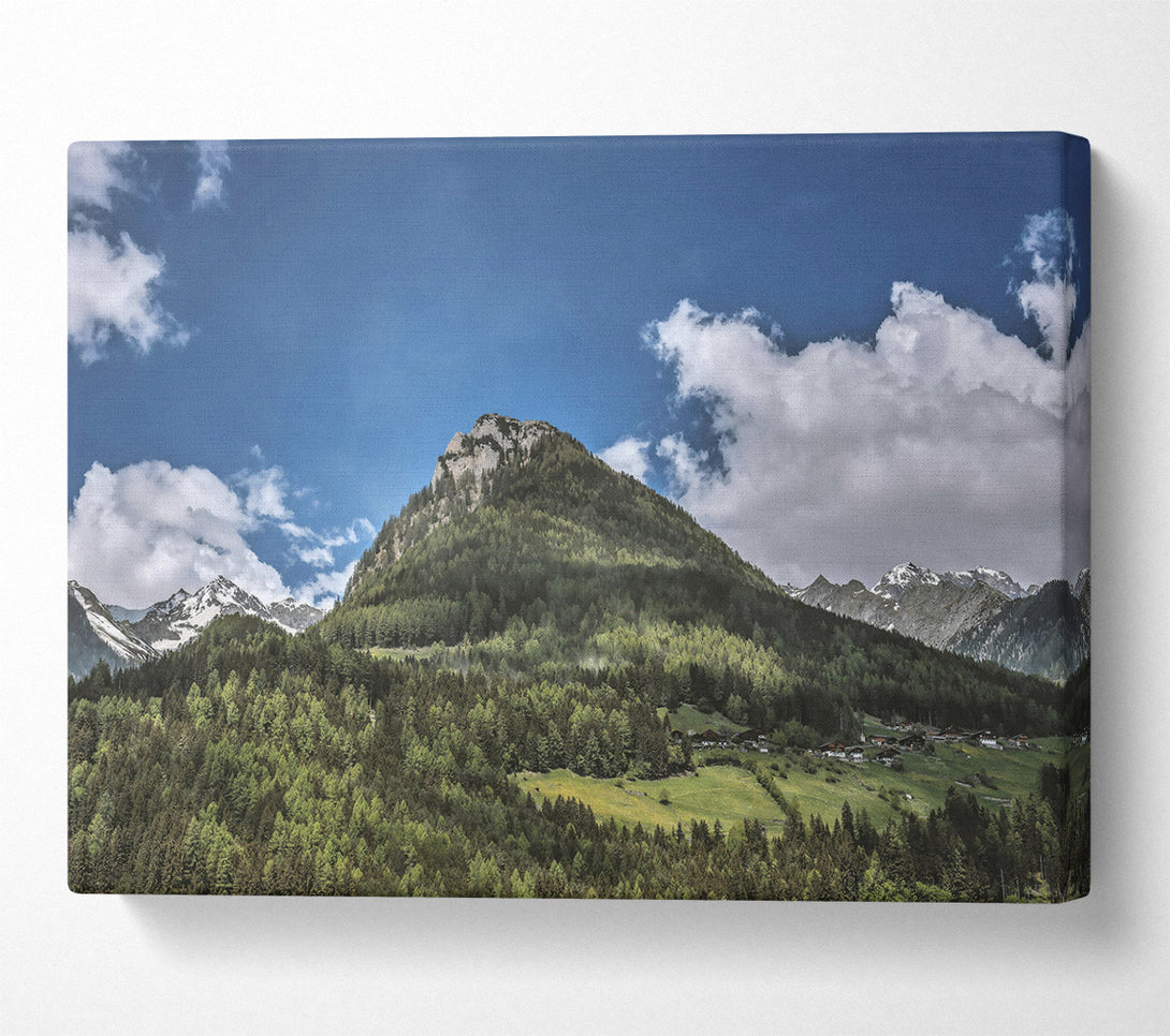  A Canvas Print of Green Mountain Serenity Canvas Wall Art
