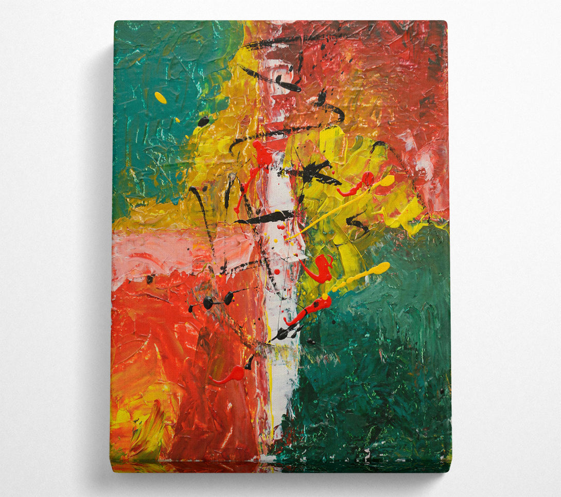  A Canvas Print of Orange Abstract Expressionism Canvas Art